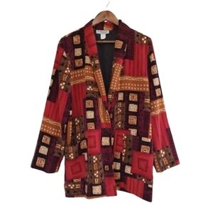 KENSINGTON SQUARE Vintage 80s 90s Retro Patchwork Women's Suit Jacket Blazer Top